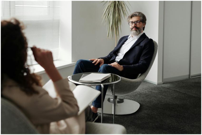 Professional meeting in a modern office setting, s