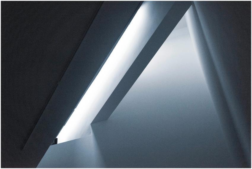 Minimalist interior with contemporary illuminated