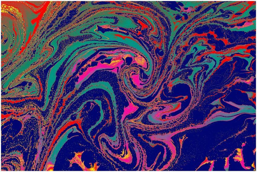 Lively and colorful marbled texture with swirling