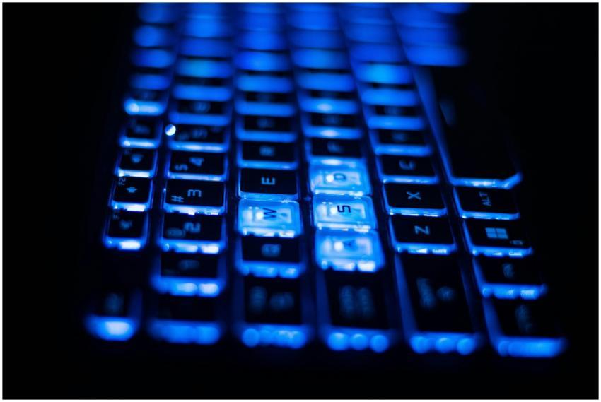 Illuminated Blue Backlit Keyboard