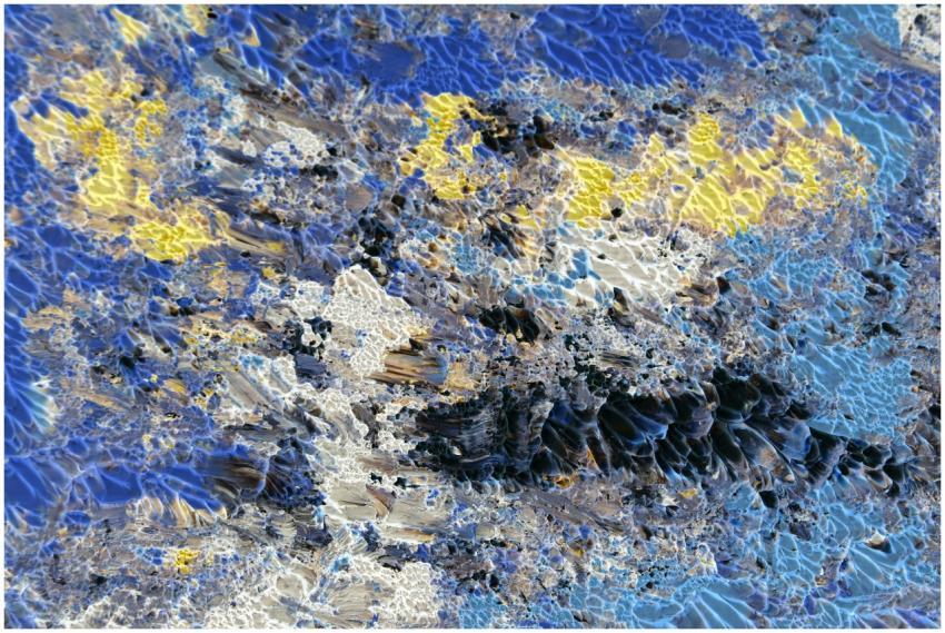 Vivid abstract acrylic painting capturing vibrant