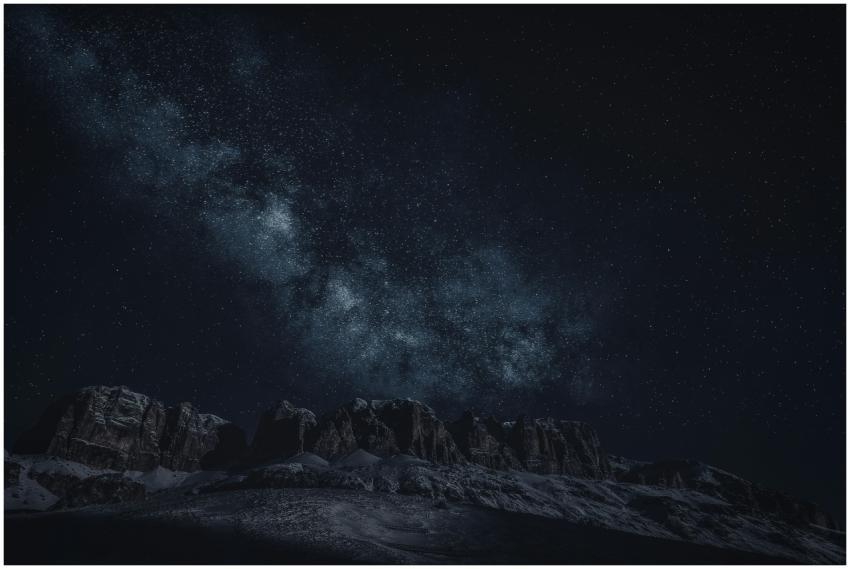 Majestic view of the Milky Way above rugged mounta