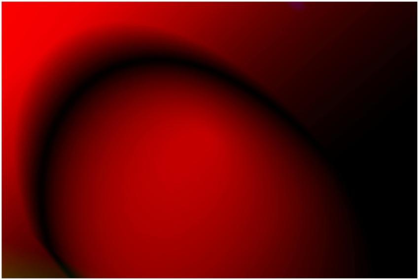 Abstract composition featuring a dynamic red and b