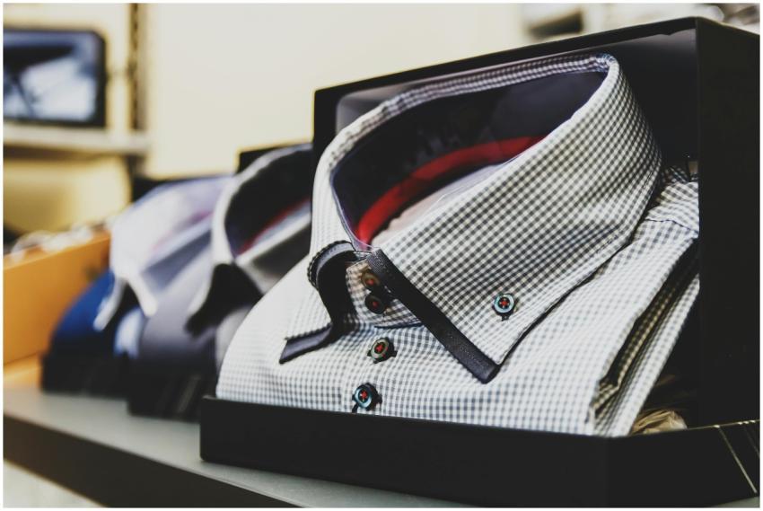 Set of formal checkered shirts neatly packed in bo