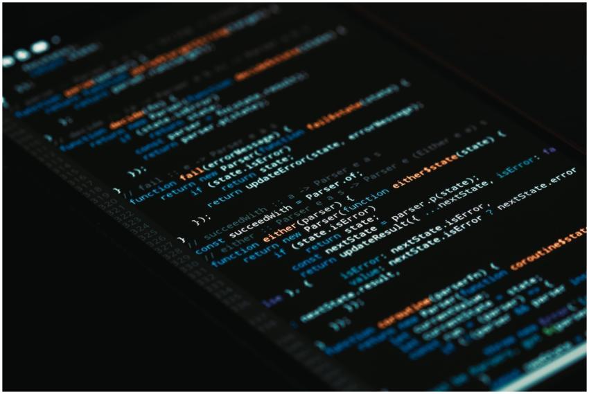 A detailed view of computer programming code on a