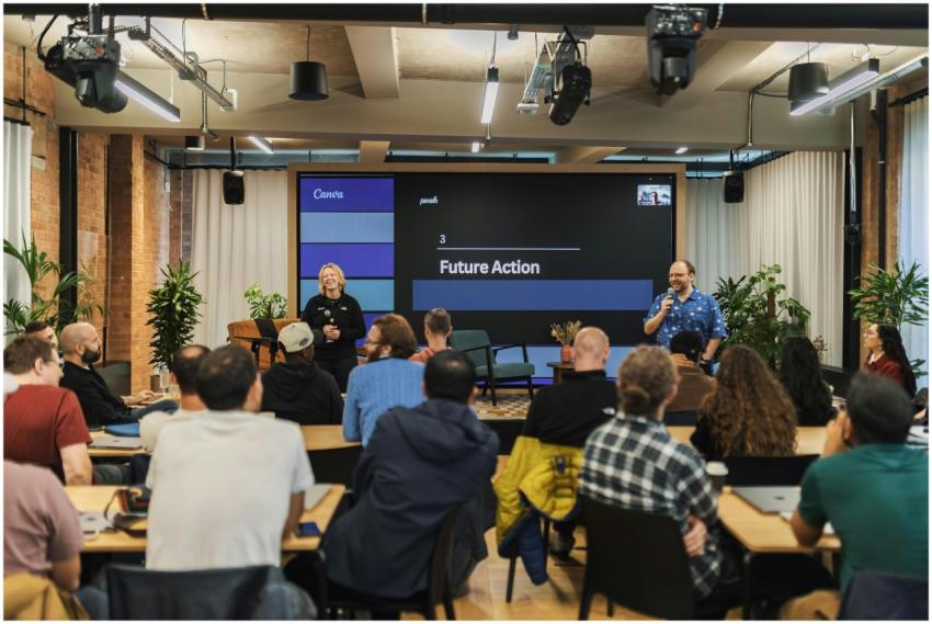 Interactive professional presentation in a modern