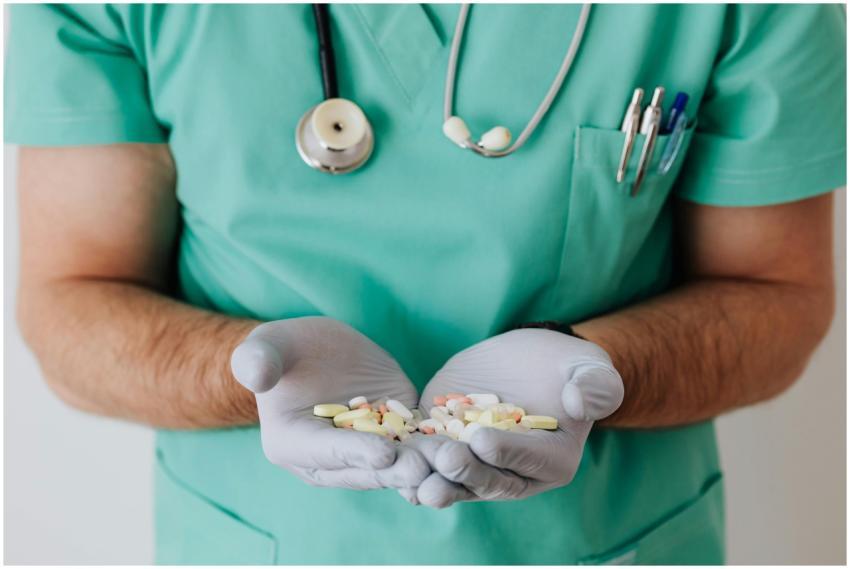 A healthcare professional in uniform holding a var