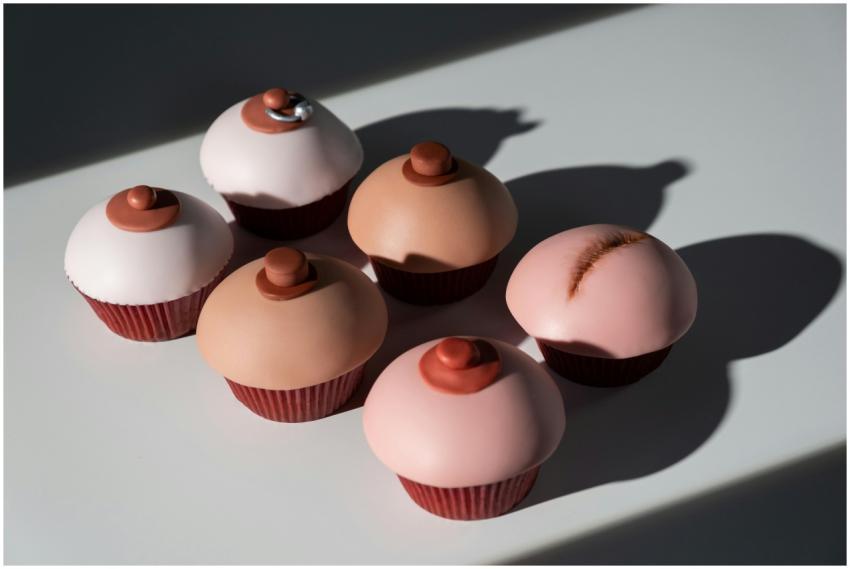 Creative cupcakes designed for breast cancer aware