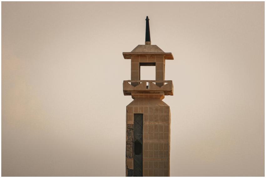 Minimalist Tower Against Beige