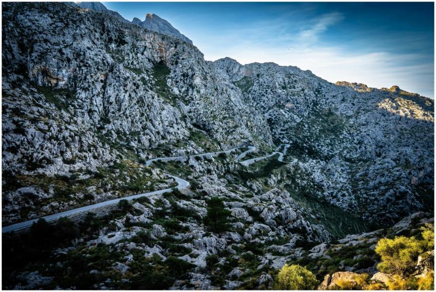 Scenic view of a winding road navigating through a