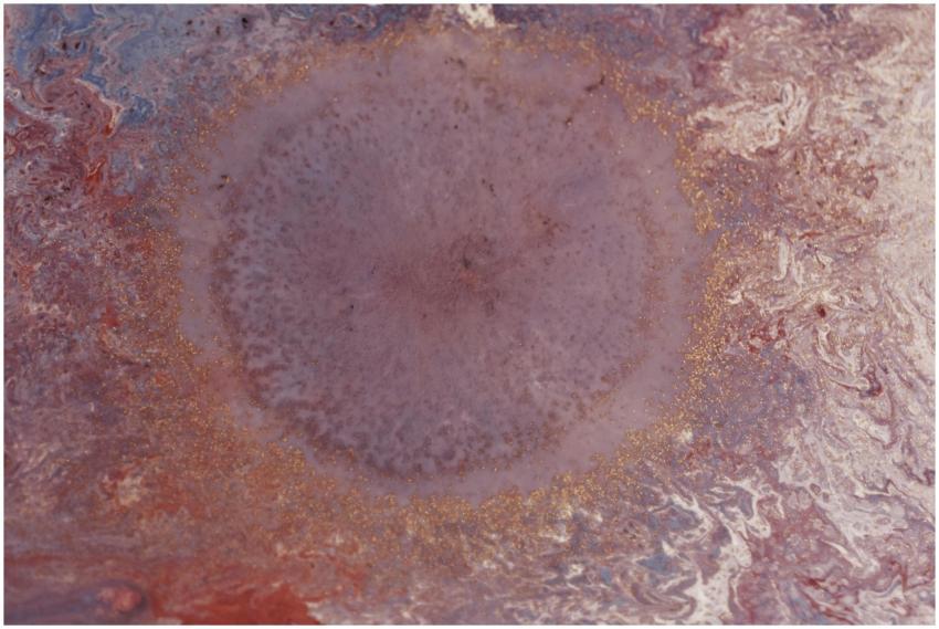 Vibrant abstract painting with swirling textures a