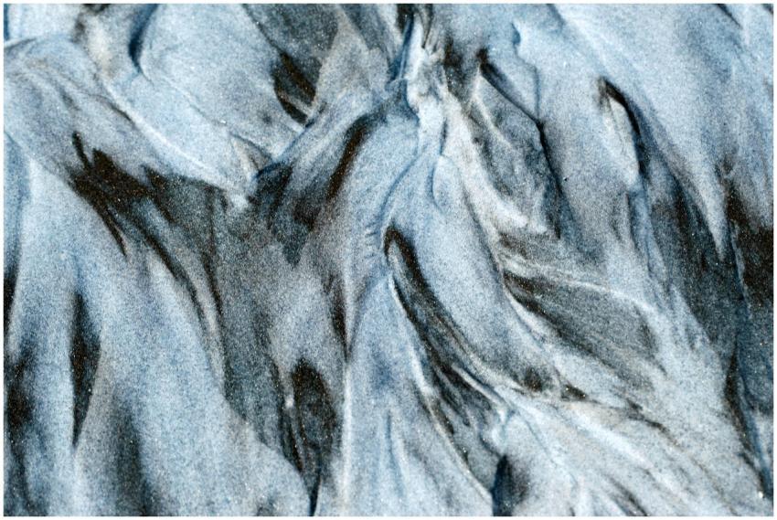 Close-up of abstract sand formations captured on G