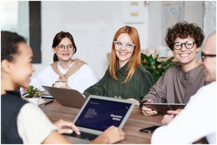 Diverse group of professionals collaborating in an