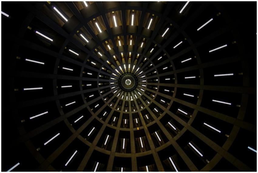 A mesmerizing abstract view of a circular dome wit