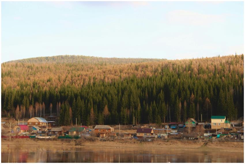 Charming village nestled by the forest near Irkuts