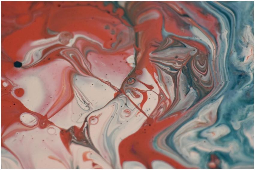 Colorful abstract art featuring vibrant red and bl