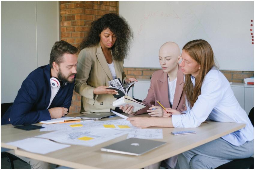 Group of multiracial businesspeople speaking and s
