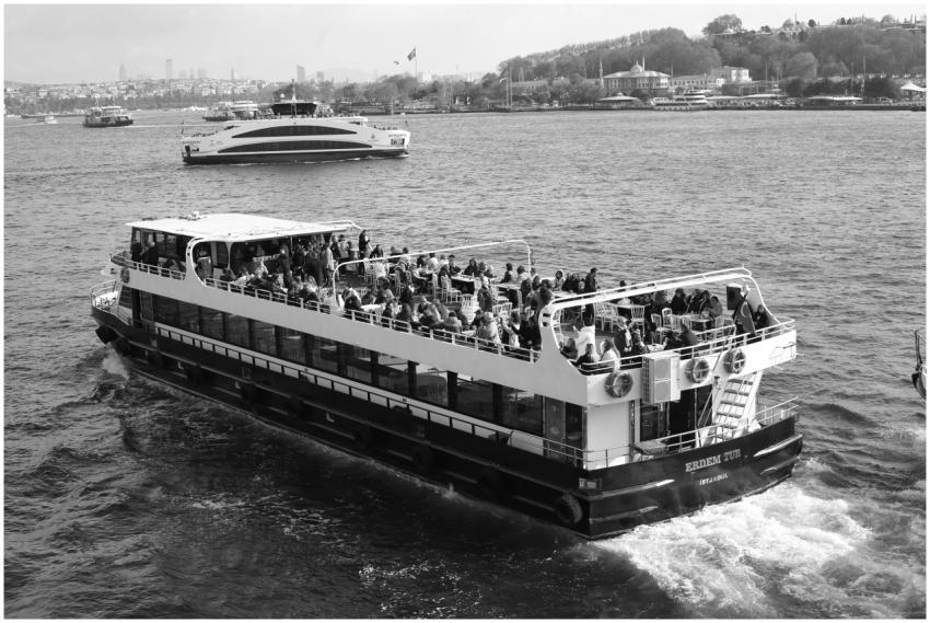 Free stock photo of black and white, boat, bosphor