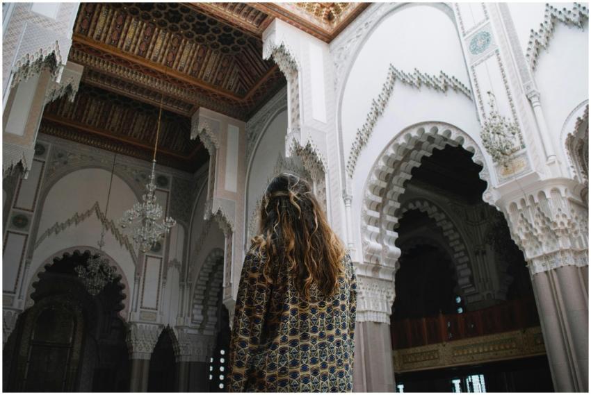 Explore the stunning Islamic architecture inside t