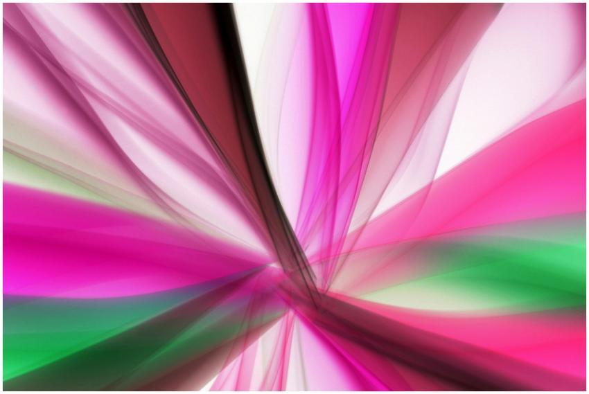 Dynamic abstract art featuring vibrant pink, green
