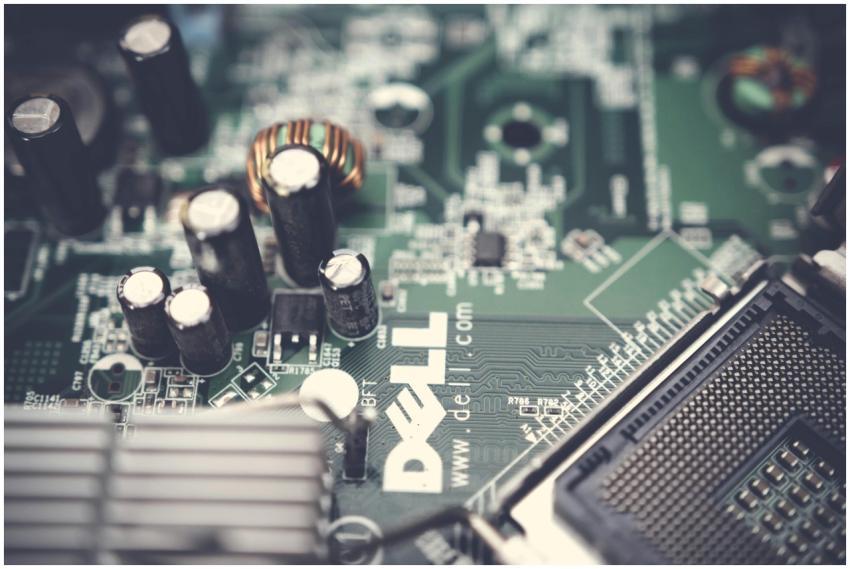 Detailed view of a circuit board showcasing electr