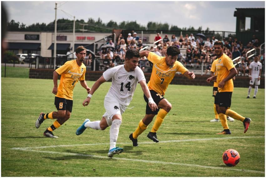 Exciting soccer match with players in motion and e