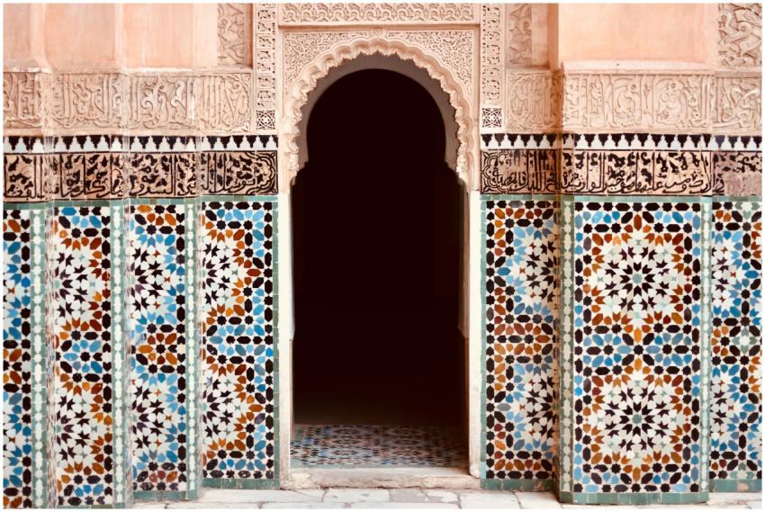 Beautiful Islamic architecture in Marrakesh featur