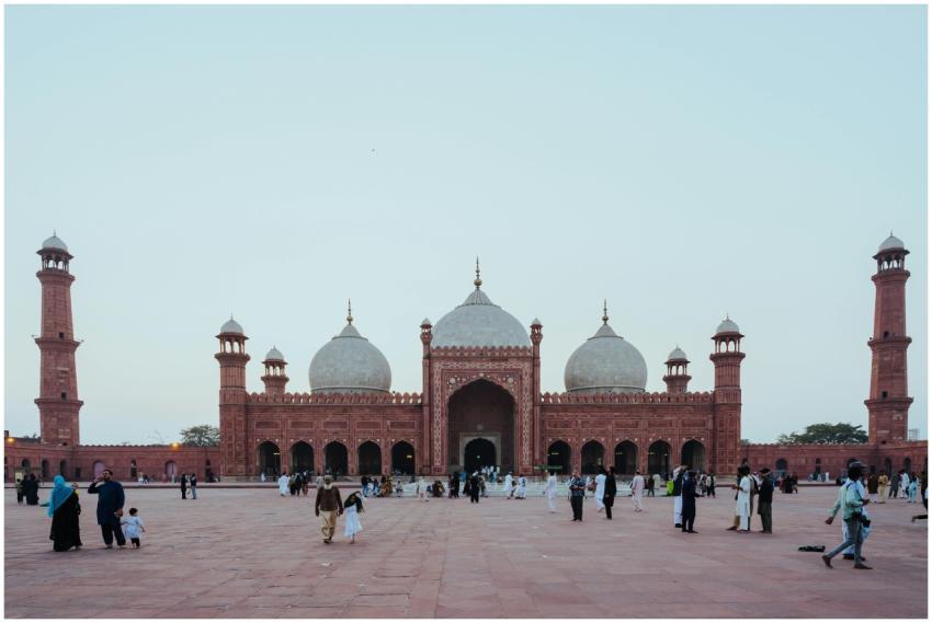 View of the iconic Badshahi Mosque in Lahore with
