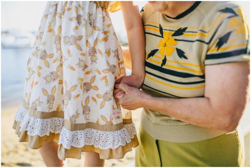 A loving moment between a grandmother and child ho