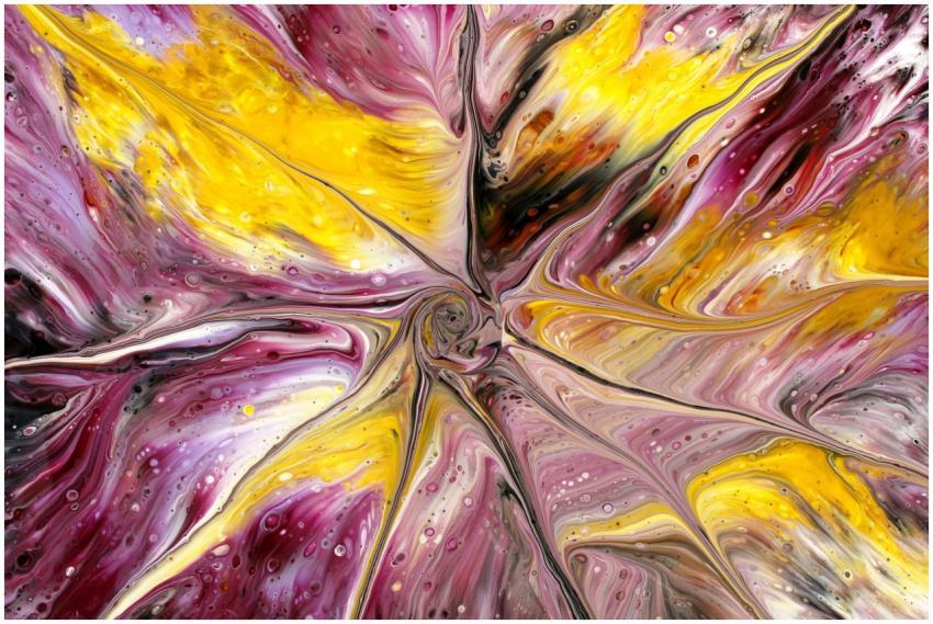 Dynamic and colorful abstract painting with swirli