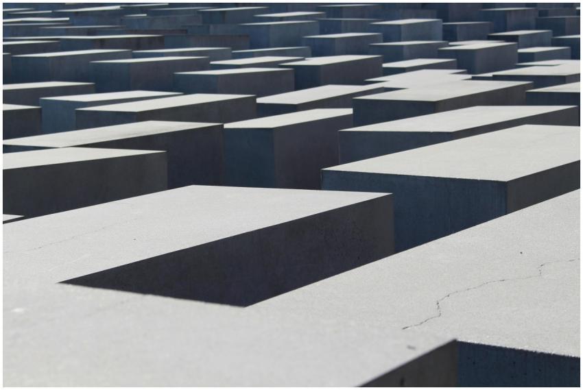 Abstract view of Berlin's Holocaust Memorial concr