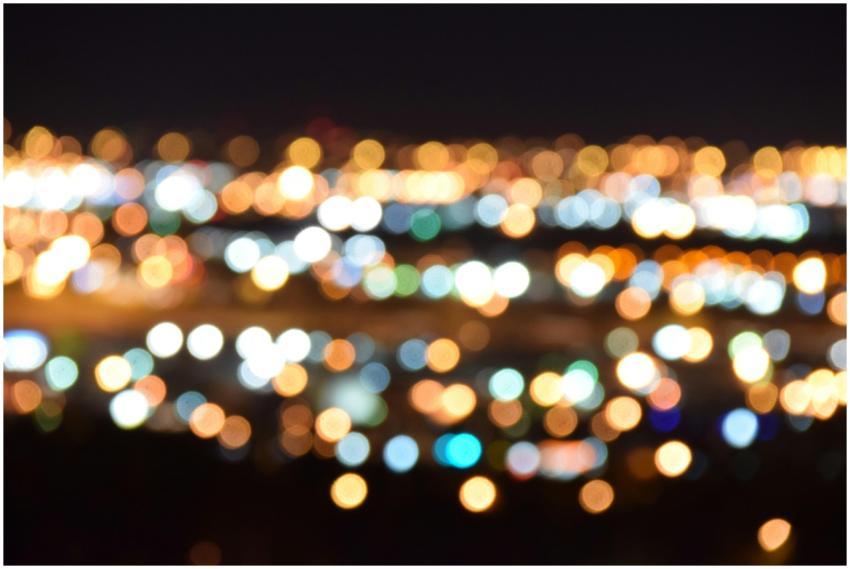 A mesmerizing view of blurred city lights creating