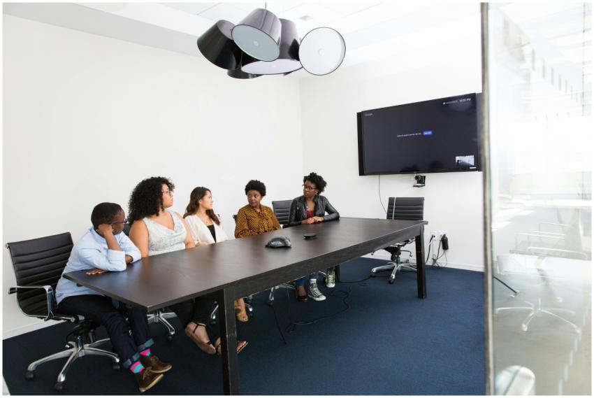 Group of diverse professionals engaged in a meetin