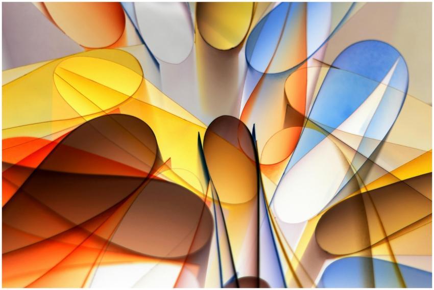 A dynamic abstract image featuring vibrant shades