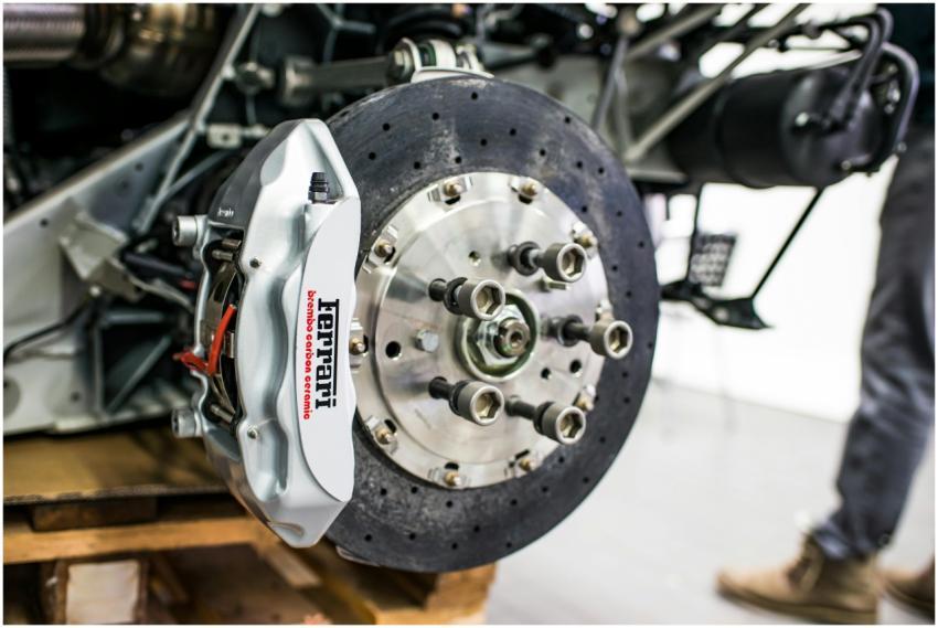 Detailed view of disc brake and caliper on a high-