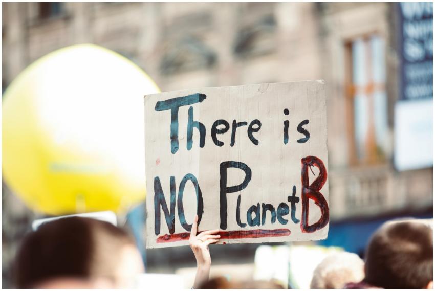 Protest sign at climate change rally reading 'Ther
