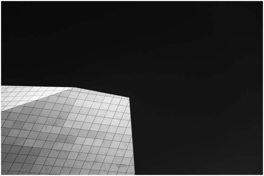 A striking minimalist photo of a modern architectu