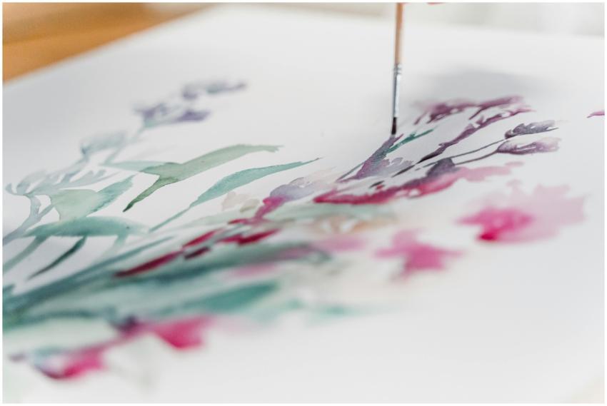 A soothing watercolor painting of delicate flowers