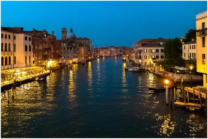 Stunning view of Venice's Grand Canal illuminated