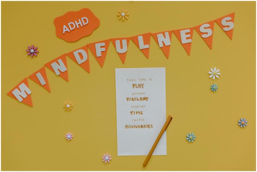 Creative poster promoting ADHD awareness and mindf