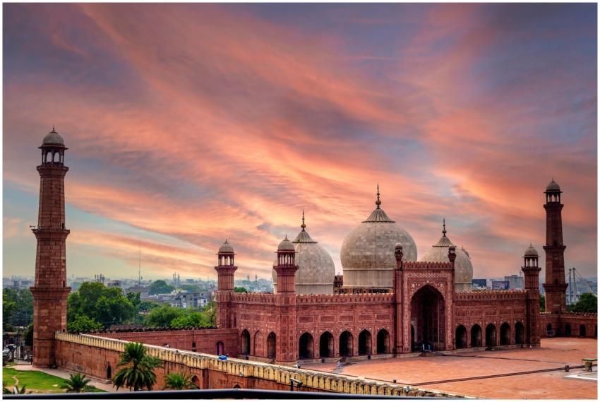 A stunning sunset casting warm hues over the iconi