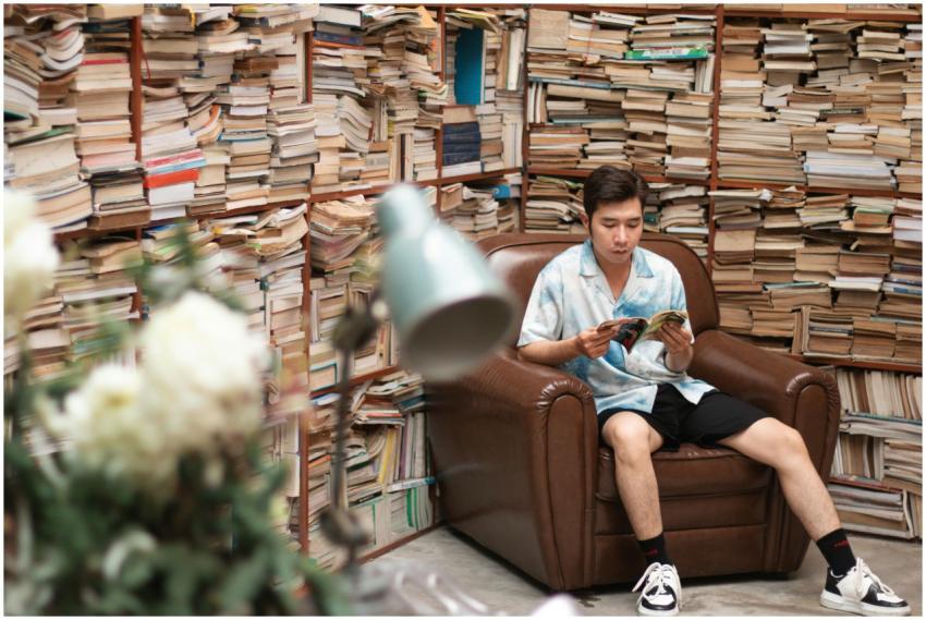 Man Reading Cozy Book