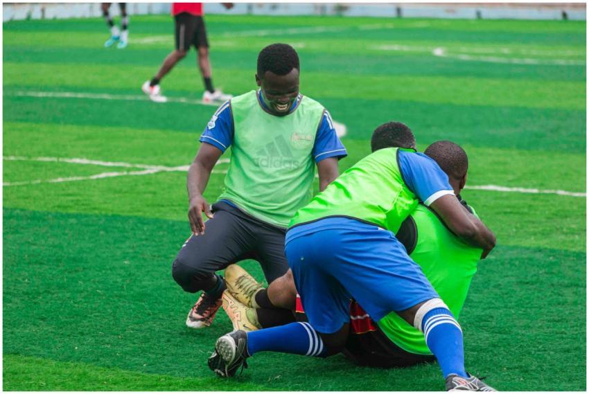 Excited Football Players Celebrating