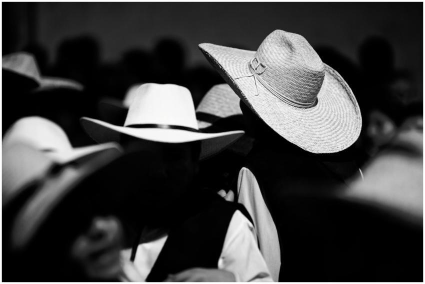 Artistic shot of a crowd in Arequipa, Peru, highli