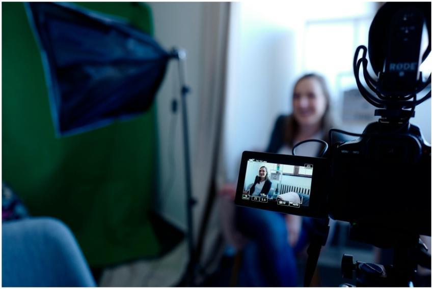 Woman being recorded in a professional studio setu