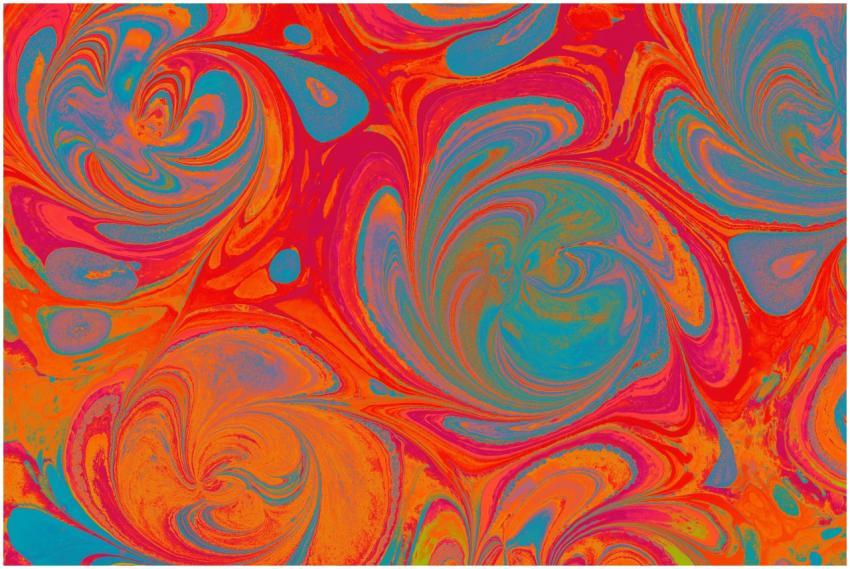 A dynamic swirl pattern with vibrant colors creati