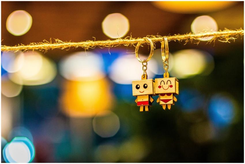 Charming wooden cartoon keychain dolls hanging wit