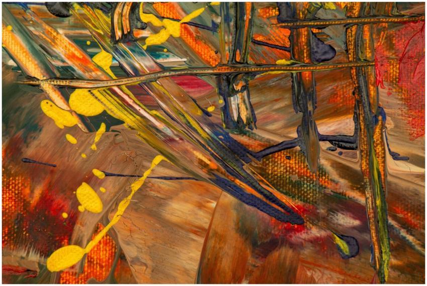 Dynamic abstract painting with bold colors and tex