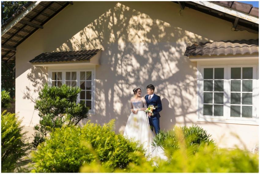 Outdoor Wedding Portrait Sunny