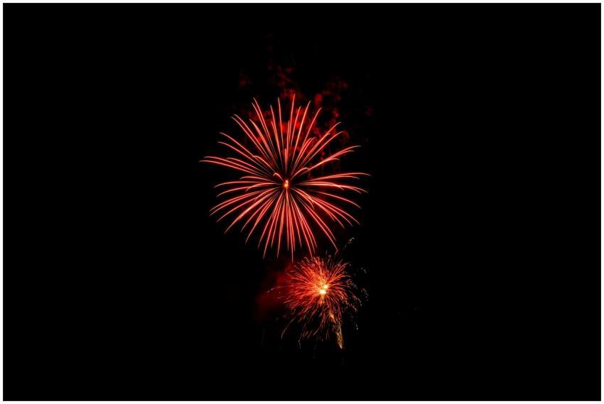 Colorful fireworks explode brightly in the night s